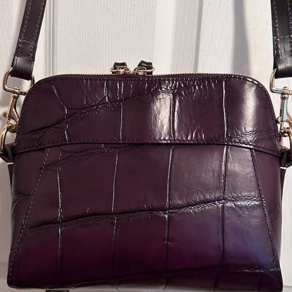 Dooney & Bourke Denison Ruby Croc Embossed Crossbody Leather Wine/Purple - Picture 5 of 11
